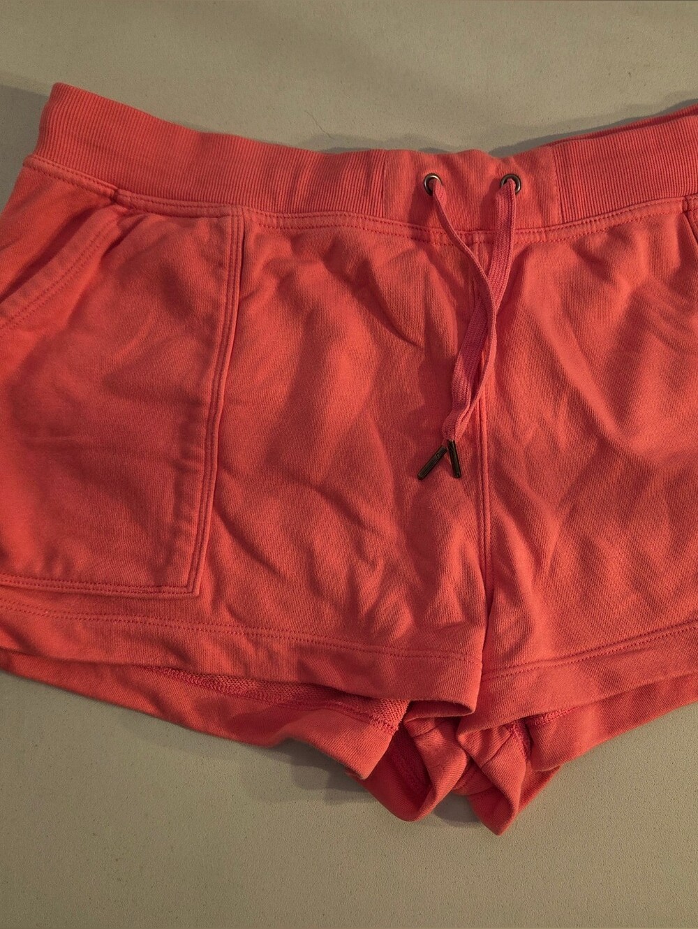 Champion Shorts Pink Logo Sweat Shorts Athletic Casual Drawstring Comfy Size 2XL